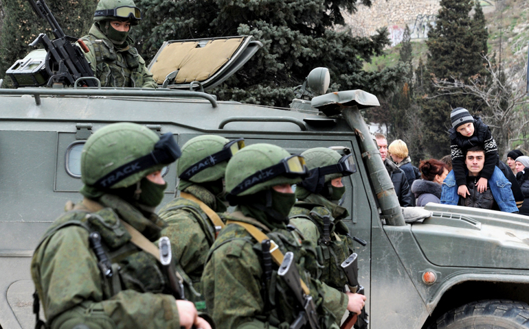 Truppe russe in Crimea.